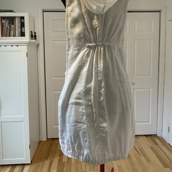 White linen and cotton dress BLU No. 9. Medium size. - Picture 5 of 14